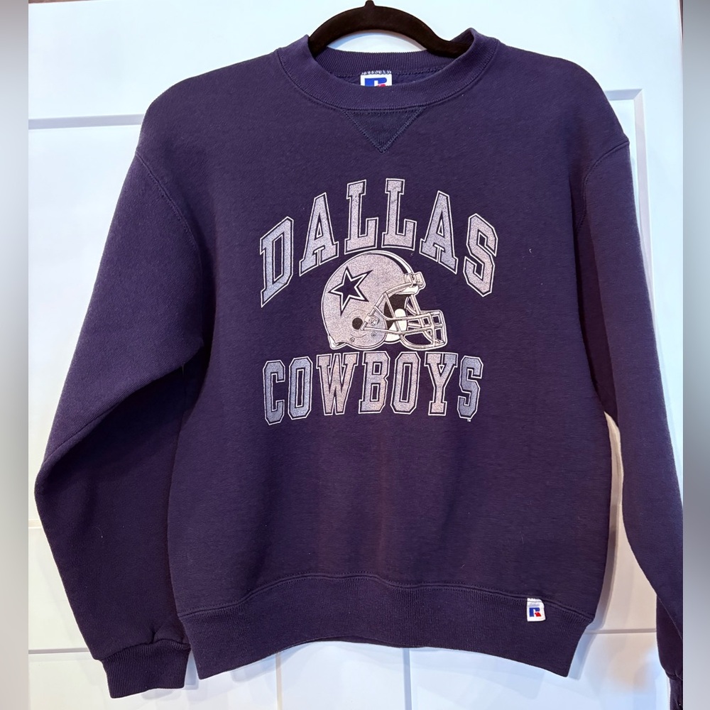 Vintage Russell Dallas Cowboys Crew Neck Sweatshirt 90s Era Texas Youth XL